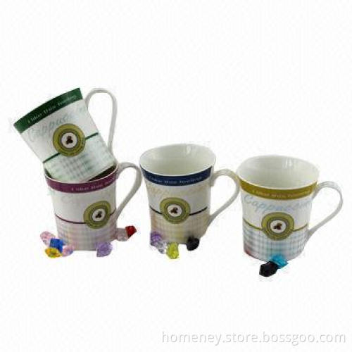 New Bone China Coffee Mugs, Customized Artwork Designs and Logos Accepted